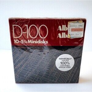 Memorex ALBINAR D-100 10-5 1/4 MINIDISKS Factory Sealed